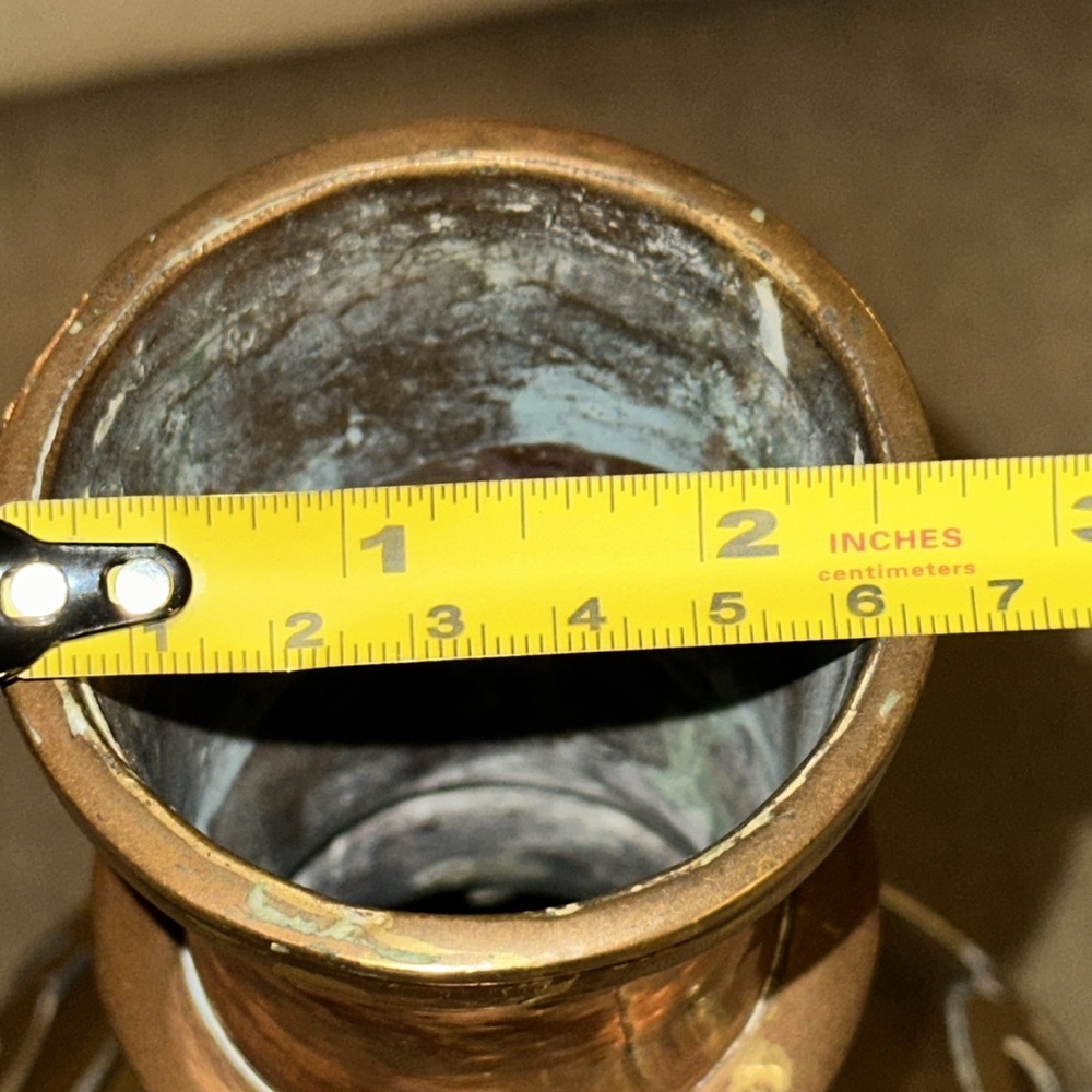 Handmade and Hammered Copper and Brass Vase 14” - Picture 11 of 12